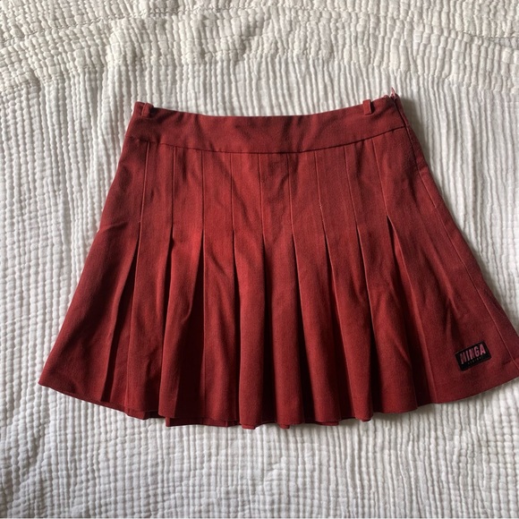 Minga London Womens Burgundy Pleated Tennis Skirt size 4 - Picture 2 of 9